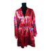 Victoria's Secret Intimates & Sleepwear | 3213 Vtg Red Floral Print Victoria's Secret Short Satin Robe Bridal Lingerie M | Color: Red/Yellow | Size: M