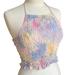 American Eagle Outfitters Tops | American Eagle Pastel Tie Dye Smocked Ruffle Gauzy 70s Boho Crop Halter Top-M | Color: Blue/Pink | Size: M