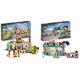 LEGO 41729 Friends Bio-Laden, Supermarkt Spielset mit Charakteren aus der Serie 2023 & 41728 Friends Restaurant in der Innenstadt mit Spielzeug Mini-Puppen Liann, Aliya und Charli aus 2023