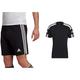 adidas Herren Squadra 21 Fu Ball Shorts, Schwarz Weiß, L EU & Herren Squad 21 JSY T Shirt, Schwarz-Weiss, L EU