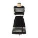 J.Crew Factory Store Casual Dress - A-Line: Black Stripes Dresses - Women's Size 2X-Small