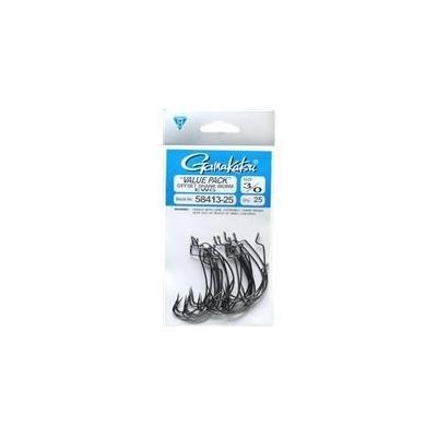 Gamakatsu Worm Offset EWG Black Size 3/0 25 Pack