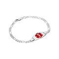 Sterling Silver Mens 8 Inch Medical Alert ID Bracelet with Large Oval Plate