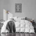 APSMILE Single Size Duvet - Goose Feather and Down Duvet - All Year Round 10.5 Tog, Ultra Soft 100% Organic Cotton Cover, Single Quilt Bed Comforter (White)