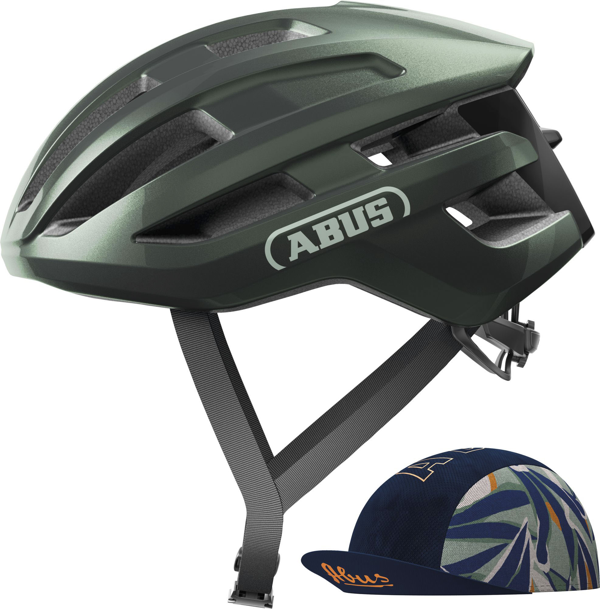 Rennradhelm ABUS "POWERDOME ACE" Gr. M, grün, Helme, M Kopfumfang: 54cm - 58cm, glänzend, unifarben Image