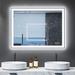 Dyconn Black Frame Wall Mounted Backlit LED Bathroom Vanity Mirror Metal in White | 36 H x 25 W x 2 D in | Wayfair M21AT3628T