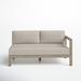 Joss & Main Etna 57.5" Wide Outdoor Teak Loveseat w/ Cushions Wood/Natural Hardwoods/Olefin Fabric Included in Gray/Brown | Wayfair