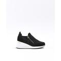 River Island Girls Black Wedge Trainers