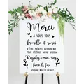 Autocollants muraux en vinyle pour panneau de mariage stickers muraux miroir merci à la famille et