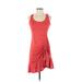 Heartloom Casual Dress - A-Line Scoop Neck Sleeveless: Red Print Dresses - Women's Size X-Small