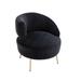 One Arm Accent Chair, Leisure Single Chair with Golden Feet, Black