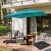 LIVOOSUN Patio 8.2ft Cantilever Offset Hanging Umbrella With a Base