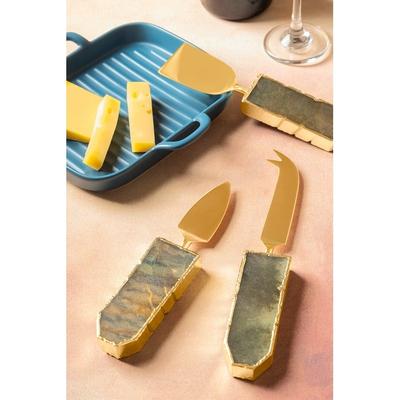 Brittany Agate Cheese Knives, Set of 3 - Sage