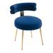 Velvet Modern Upholstered Dinning Chair with Golden Metal Legs, Mid Century Accent Leisure Chair for Living Dining Room Bedroom