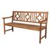 Red Barrel Studio® Babson Printice Wooden Garden Outdoor Bench Wood/Natural Hardwoods in Brown | 34.65 H x 59.06 W x 23.62 D in | Wayfair