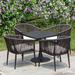 Corrigan Studio® Najma Square 4 - Person Outdoor Dining Set Metal/Wicker/Rattan in Black | 27.55 W x 27.55 D in | Wayfair