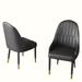 Everly Quinn Perkoff Dining Chair Wood/Upholstered/Genuine Leather in Black | 36.22 H x 20.47 W x 23.03 D in | Wayfair