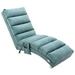 Armless Chaise Lounge Indoor Chair with Massage, Modern Long Lounger with a Side Pocket & Metal Legs for Office or Living Room