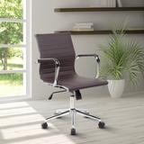 Modern Office Chair Medium Back Executive Desk Chairs with Wheels and Armrests Soft Padded Adjustable Height Desk Chairs
