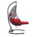 Patio PE Rattan Swing Chair With Stand and Leg Rest for Balcony, with Soft Cushion and Pillow