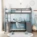 Twin size Loft Bed with Drawers, Cabinet, Shelves and Desk, Wooden Loft Bed with Desk