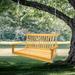 Outdoor Wood Swing Chair with Armrests and Hanging Chains