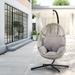 Large Hanging Egg Chair with Stand & UV Resistant Cushion Hammock Chairs with C-Stand