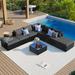 8-Pieces Outdoor Patio Furniture Sets,Garden Conversation Wicker Sofa