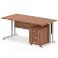 Impulse 1400 Straight Cantilever Workstation with Three drawer mobile