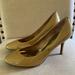 Coach Shoes | Coach Women’s Nala Patent Leather Slip On Heels Tan Nude Size 7.5 | Color: Tan | Size: 7.5