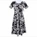 Lularoe Dresses | Lularoe Floral Brocade Amelia Dress New | Color: Gray/White | Size: Xs