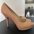 Coach Shoes | Coach Shoes Women’s Peep Toe Pump Size 7.5 Euc | Color: Cream | Size: 7.5