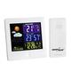 GreenBlue GB521W Funk Wetterstation mit Außensensor Kalender Hygrometer Thermometer DCF Uhr Wecker Batterie und Netzbetrieb Weiß