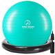 ProBody Pilates Ball Yoga Ball Chair, Exercise Ball Chair with Base or Stand for Home Office Desk Sitting or Workout, Balance & Stability Ball Seat, Large Gym Ball for Back (Aqua, 75 cm)