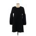 She + Sky Casual Dress - Sweater Dress: Black Solid Dresses - Women's Size Medium