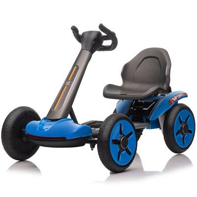 Kulamoon Battery Ride-On Toy Go Kart Plastic in Blue | 21.6 H x 20 W x 33.5 D in | Wayfair KLM-TY-RO21-BUE