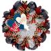 The Holiday Aisle® Three Patriotic Hearts Welcome 24" Wreath Burlap/Deco Mesh/Wood/Twig in Blue/Brown/Red | 24 H x 24 W x 6 D in | Wayfair