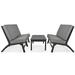 Red Barrel Studio® 4 - Person Seating Group w/ Cushions Wood/Natural Hardwoods in Gray/Black | Outdoor Furniture | Wayfair