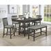 Red Barrel Studio® Banaz White/Brown Modern Traditional Rectangular Counter Height Dining Room Set in Gray/Black | 37 H x 42 W x 60 D in | Wayfair