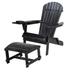 Foldable Adirondack Chair with cup holders with Ottoman - N/A