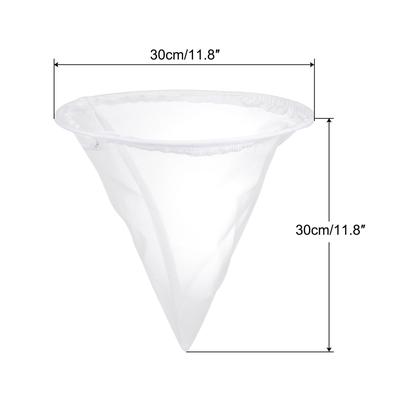 40 Mesh Paint Filter Bag 11.8" Dia Cone Shape Nylon Strainer for Filtering - White