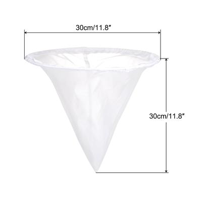 200 Mesh Paint Filter Bag 11.8" Dia Cone Shape Nylon Strainer for Filtering - White