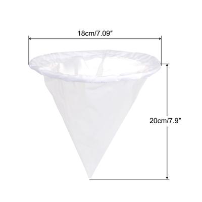 600 Mesh Paint Filter Bag 7" Dia Cone Shape Nylon Strainer for Filtering - White