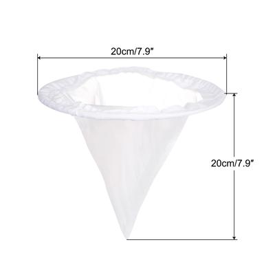 400 Mesh Paint Filter Bag 7.9" Dia Cone Shape Nylon Strainer for Filtering - White