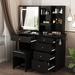 Upgrate Vanity Desk w/Mirror and Lights,Makeup Vanity w/Bracket Outlet