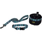 Dog 3-Piece Set in Turquoise Stripes, Small, Red