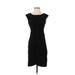 Eliza J Cocktail Dress - Sheath Crew Neck Sleeveless: Black Print Dresses - Women's Size 2