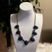 J. Crew Jewelry | J. Crew Blue Teardrop Necklace With Crystal Flowers | Color: Blue/Gold | Size: Os