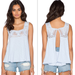 Free People Tops | Free People | Costa Mesh Babydoll Tank Top Angel Blue Lace Open Fly-Away Back | Color: Blue | Size: Xs