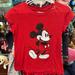 Disney Tops | Disney Brand Juniors Medium Mini T Shirt Tee Bright Red Mickey Mouse Pre-Owned | Color: Black/Red | Size: Mj